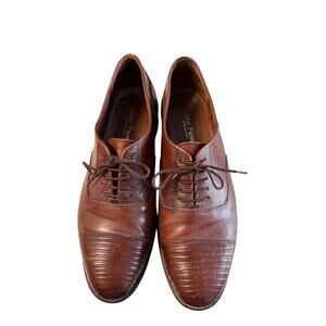 Daniele Ferradini‎ Mens Size 9 1/2M  Oxfords Brown Genuine Lizard Leather Italy